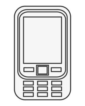 Cellphone with several buttons below screen icon Ilustração Stock