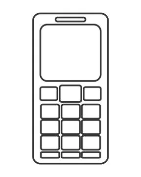 Cellphone with several buttons below screen icon Ilustração Stock