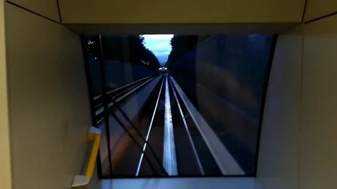 A cellphone stabilized time-lapse footage inside the Skytrain in Vancouve city,  Stock Footage 98248680