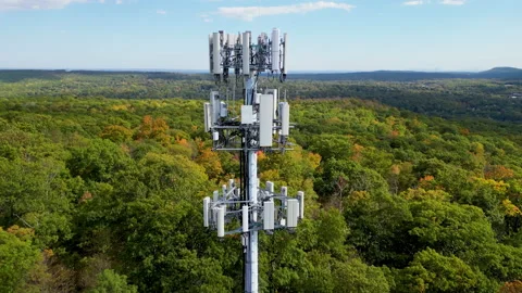 Cellphone Tower in Forest series 4K Stock Footage 218570621