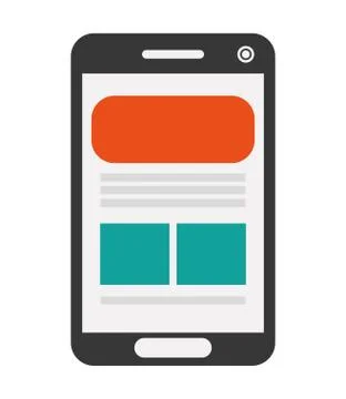 Cellphone with webpage on screen icon Stock Illustration