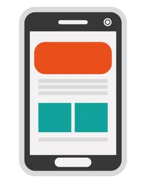 Cellphone with webpage on screen icon Stock Illustration