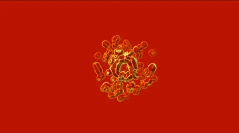 Cells and red plankton,worm and bubble soap,microbe,seed spore. Stock Footage 8945128