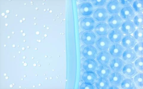 Cells and skin, 3d rendering. Stock Illustration