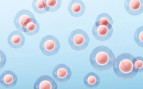 Cells with blue background, 3d rendering. Stock Illustration