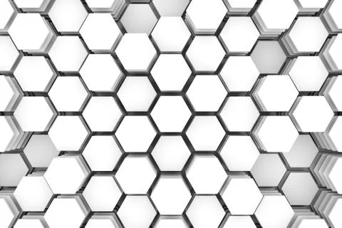 Cells concept white abstract background 3D illustration2 Stock Illustration