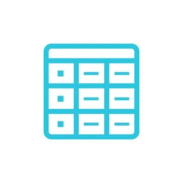 Cells, Data table icon, from blue icon set. Stock Illustration