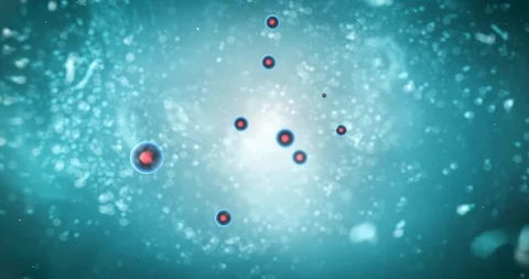 Cells Dividing on Electron Microscope hand camera motion cellular division Stock Footage 113792526