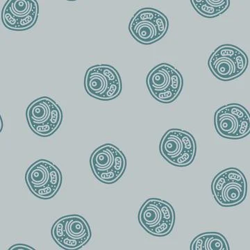 Cells genetic engineering glyph vector seamless pattern Stock Illustration