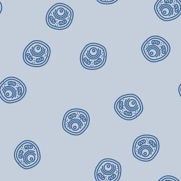 Cells genetic engineering line vector seamless pattern Stock Illustration