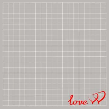 Cells on a gray background with hearts and love for greeting cards happy Stock Illustration