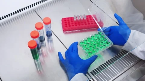 In the cells there is a nutrient liquid for human cells Stock Footage 241089754