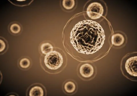 Cells view under a microscope. Stock Illustration