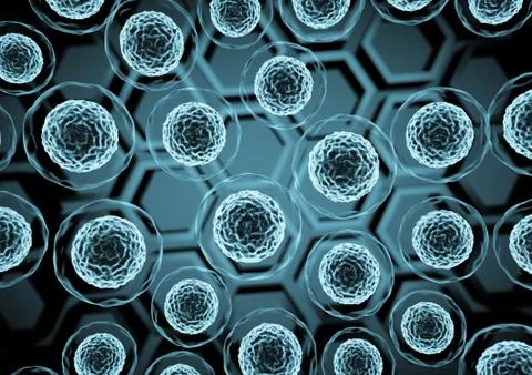 Cells view under a microscope. Stock Illustration