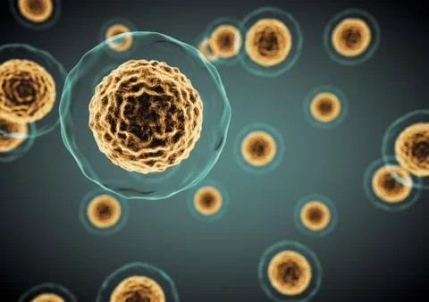 Cells view under a microscope. Stock Illustration