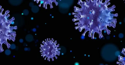 Cells Virus Rotating Covid-19 Cells Coronavirus Pandemic Stock Footage