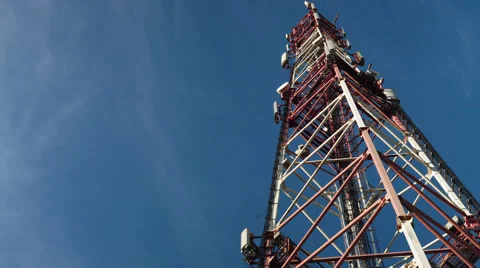 Cellular antenna tower and sky time lapse video Stock Footage