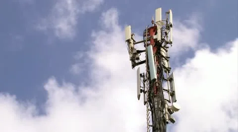 Cellular Antennas &amp; clouds Time-Lapse Stock-Footage 20508628