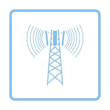Cellular broadcasting antenna icon Stock Illustration