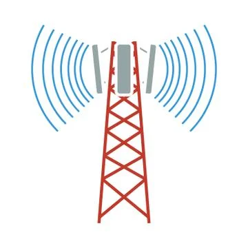 Cellular Broadcasting Antenna Icon Stock Illustration