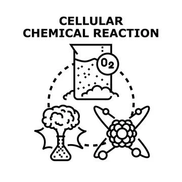 Cellular chemical reaction process concept illustration Stock Illustration