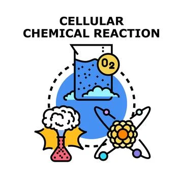 Cellular chemical reaction process concept illustration Stock Illustration