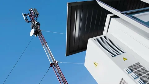 Cellular communication equipment. Video stock 138712951