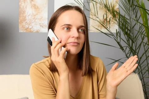 Cellular connection. Smartphone call. Dialing friends. Communication gadget.  Stock Photos