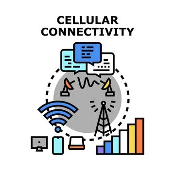 Cellular connectivity network sending and receiving data signal イラスト素材