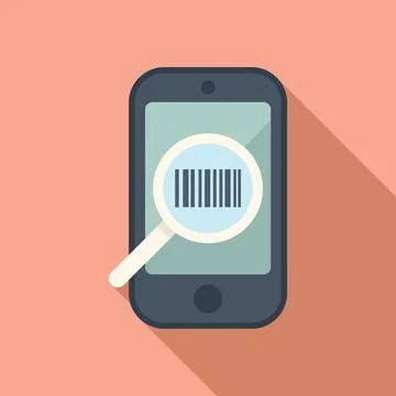 Cellular device quick icon flat vector. Scan smart bar Illustrazione stock