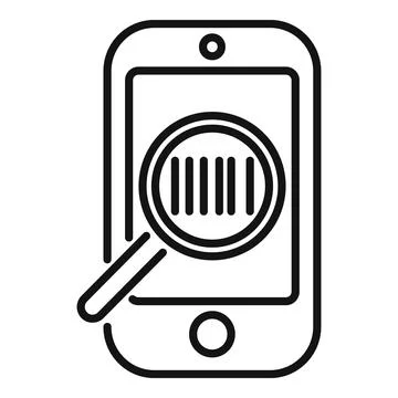 Cellular device quick icon outline vector. Scan smart bar Illustrazione stock
