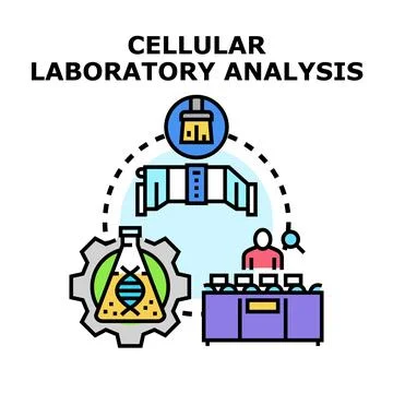 Cellular diagnostics and biotechnology laboratory research concept Stock Illustration
