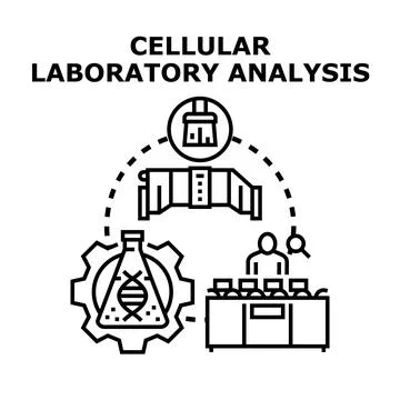 Cellular diagnostics and biotechnology laboratory research concept Stock Illustration