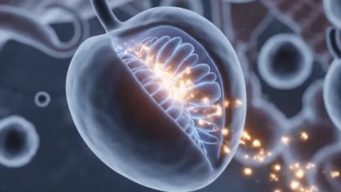 Cellular Energy: Microscopic View of Active Biological Cells Stock Footage 313246345