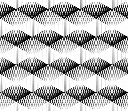 Cellular geometric pattern, seamlessly repeatable. Abstract monochrome backgr Illustrazione stock