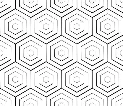 Cellular geometric pattern, seamlessly repeatable. Abstract monochrome backgr Stock Illustration