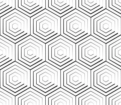 Cellular geometric pattern, seamlessly repeatable. Abstract monochrome backgr Stock Illustration