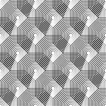 Cellular geometric pattern, seamlessly repeatable. Abstract monochrome backgr Stock Illustration