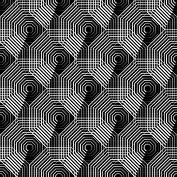 Cellular geometric pattern, seamlessly repeatable. Abstract monochrome backgr Stock Illustration