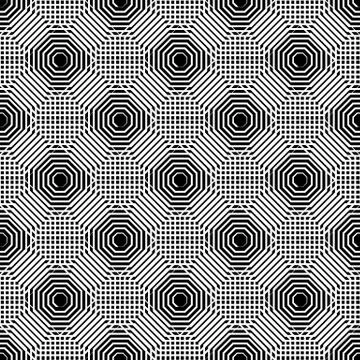 Cellular geometric pattern, seamlessly repeatable. Abstract monochrome backgr イラスト素材
