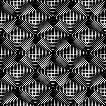 Cellular geometric pattern, seamlessly repeatable. Abstract monochrome backgr イラスト素材