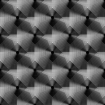 Cellular geometric pattern, seamlessly repeatable. Abstract monochrome backgr イラスト素材