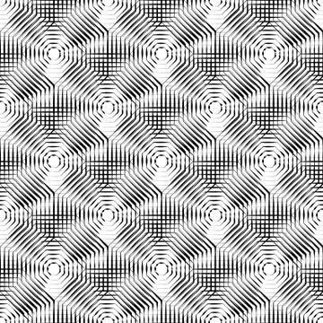 Cellular geometric pattern, seamlessly repeatable. Abstract monochrome backgr イラスト素材