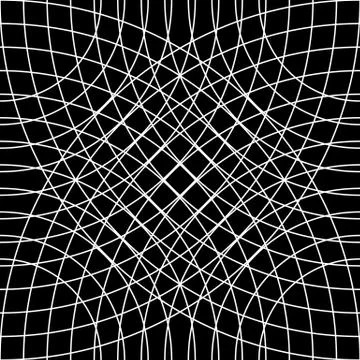 Cellular grid, mesh pattern with circles from center (Repeatable) Stock Illustration