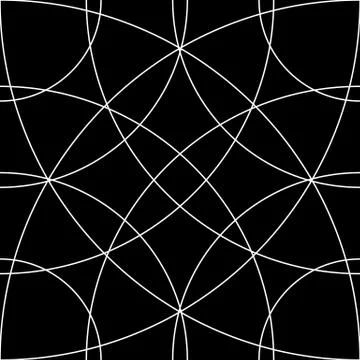 Cellular grid, mesh pattern with circles from center (Repeatable) イラスト素材