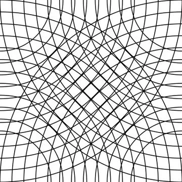 Cellular grid, mesh pattern with circles from center (Repeatable) Stock Illustration