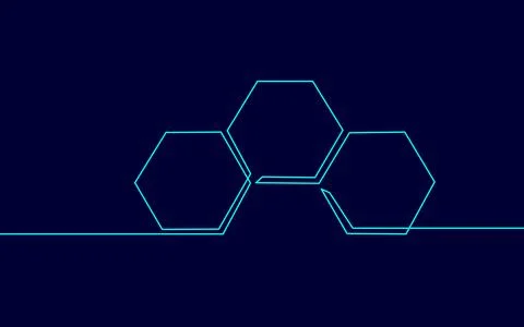 Cellular honeycomb internet base station receiver. One line telecommunication Stock Illustration