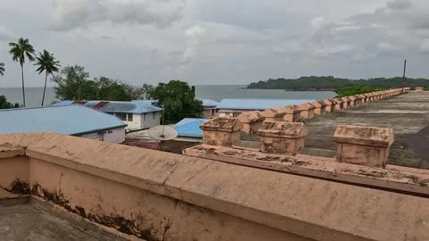 Cellular Jail Rooftop View of Port Blair Sea Coast- August 27, 2025 Vídeo Stock 341924388
