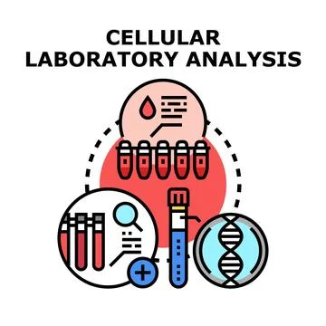 Cellular laboratory analysis research and diagnosis process Stock Illustration