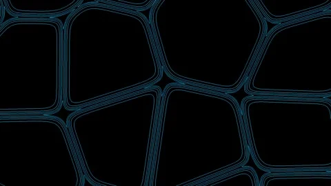 Cellular Network Structure animation with glowing blue lines on black backg.. Vídeo Stock 341656921